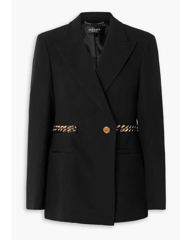 Versace Blazer aus Webstoff mit Kette Schwarz