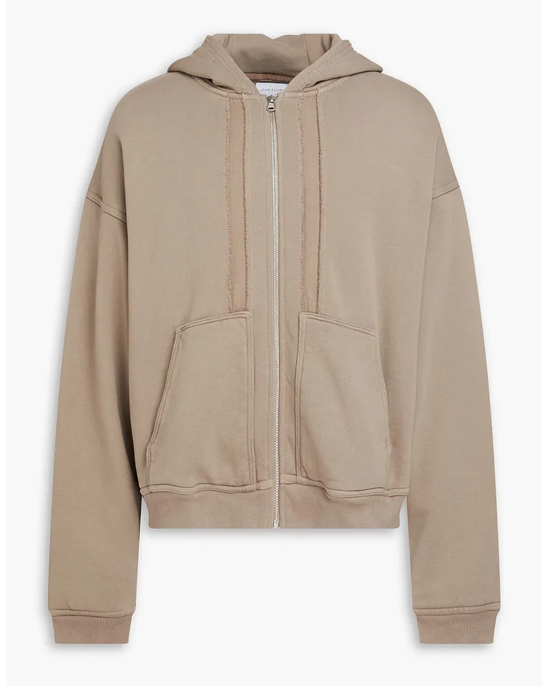 John Elliott + Co Hoodie aus Baumwollfrottee mit Reißverschluss Neutral