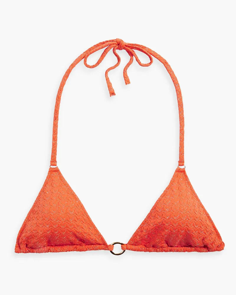 Melissa Odabash Venice Triangel-Bikini-Oberteil aus Jacquard mit Metallic-Effekt Orange