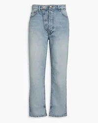 Ganni Hoch sitzende Jeans mit geradem Bein inausgewaschener Optik Blau