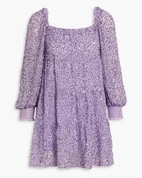 Alice + Olivia Alice OliviaRowen gathered embellished chiffon mini dress Lila