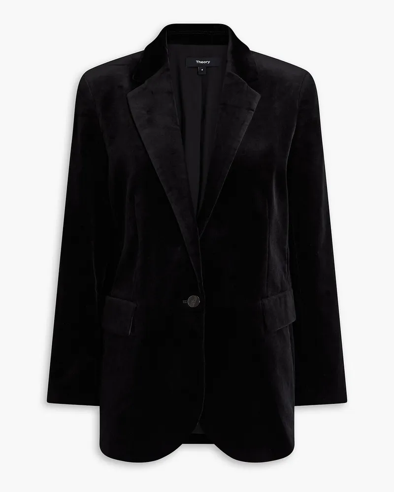 Theory Blazer aus Stretch-Samt aus einer Baumwollmischung Schwarz