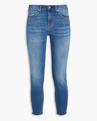 Rag & Bone Cate halbhohe Cropped Skinny Jeans inDistressed-Optik Blau