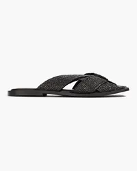 By Malene Birger Breola Sandalen aus Raffiabastimitat Schwarz