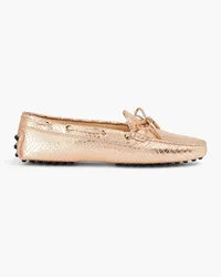 TOD'S Loafers aus -Leder mit Schlangeneffekt Metallic