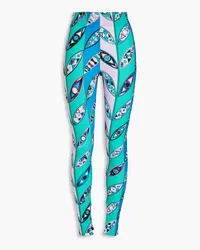 Emilio Pucci Stretch-Leggings mit Print Blau