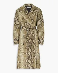 Stella McCartney Doppelreihiger Trenchcoat aus Shell mit Schlangenprint Animal-print