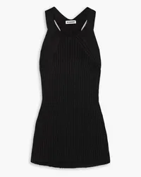 Jil Sander Tanktop aus Rippstrick Schwarz