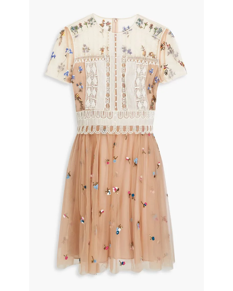 Valentino Garavani Verziertes Minikleid aus Tüll Neutral