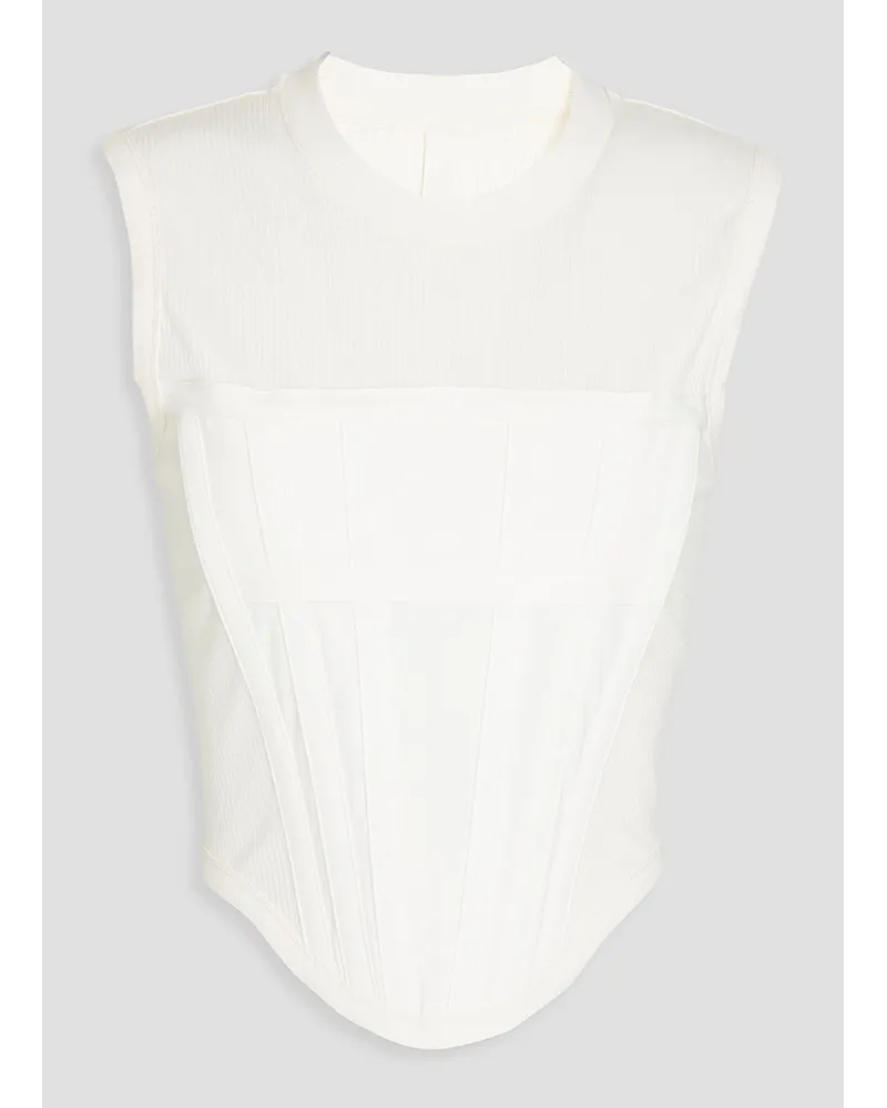 Dion Lee Bustier Oberteil Aus Geripptem Jersey Mit Baumwoll EinsäTzen Weiß