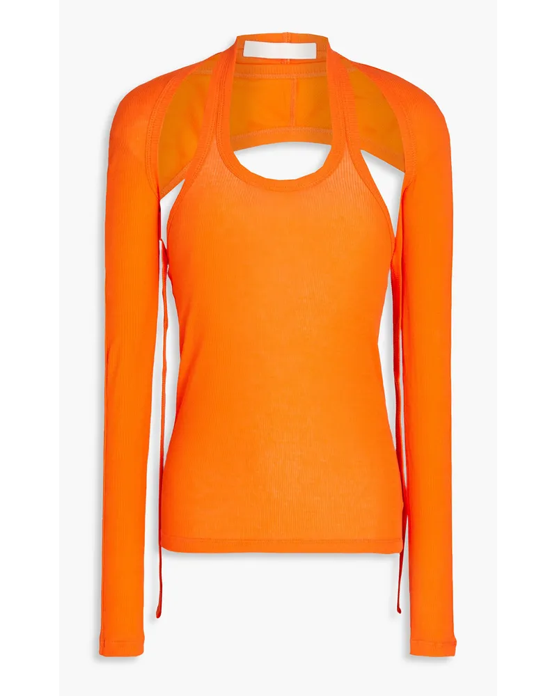 Dion Lee Tanktop aus Jersey aus gerippter Stretch-Baumwolle Orange