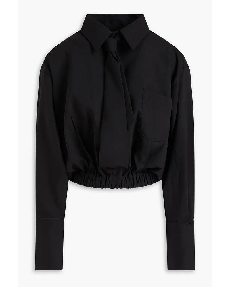 Jacquemus Cravate cropped wool-blend shirt Schwarz