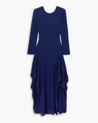 Stella McCartney Maxikleid aus Crêpe mit Volants Blau