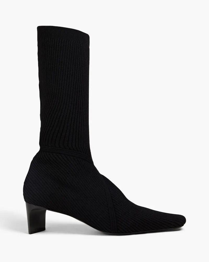 Jil Sander Sock Boots aus Stretch-Strick Schwarz