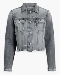 Frame Denim Cropped Jeansjacke inDistressed-Optik Grau