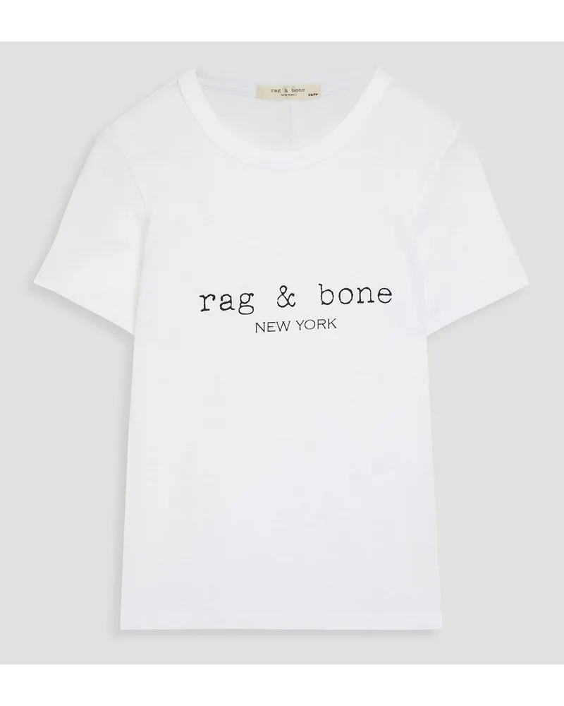 Rag & Bone T-Shirt aus Baumwoll-Jersey mit Print Weiß