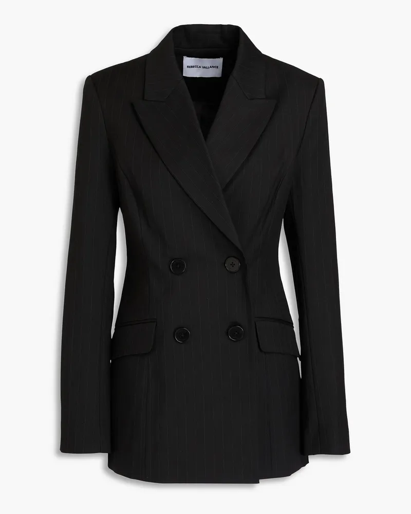 Rebecca Vallance Charlie Blazer aus Twill mit Nadelstreifen Schwarz