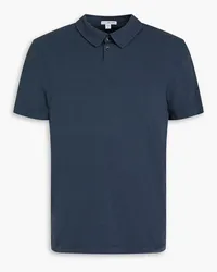 James Perse Poloshirt aus gebürstetem Jersey aus einer Baumwollmischung Blau