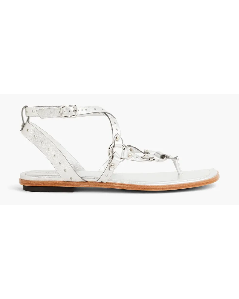 TOD'S Sandalen aus Narbenleder mit -Effekt Metallic