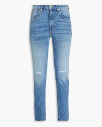 SLVRLAKE Leila hoch sitzende Skinny Jeans inDistressed-Optik Blau