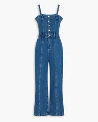 Paige Anessa Cropped Jumpsuit aus Denim Blau