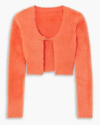 Jacquemus Neve verkürzter Cardigan aus gebürstetem Stretch-Strick Orange