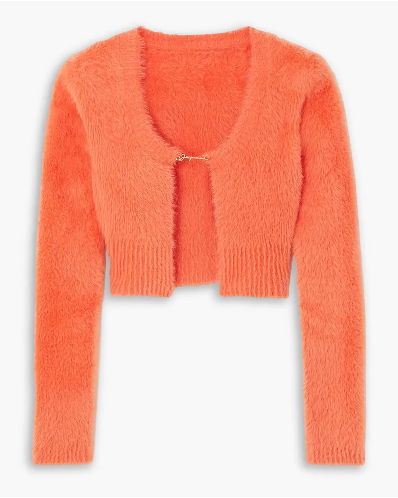 Jacquemus Neve verkürzter Cardigan aus gebürstetem Stretch-Strick Orange