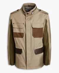 Canali Field Jacket aus Baumwoll-Gabardine Neutral