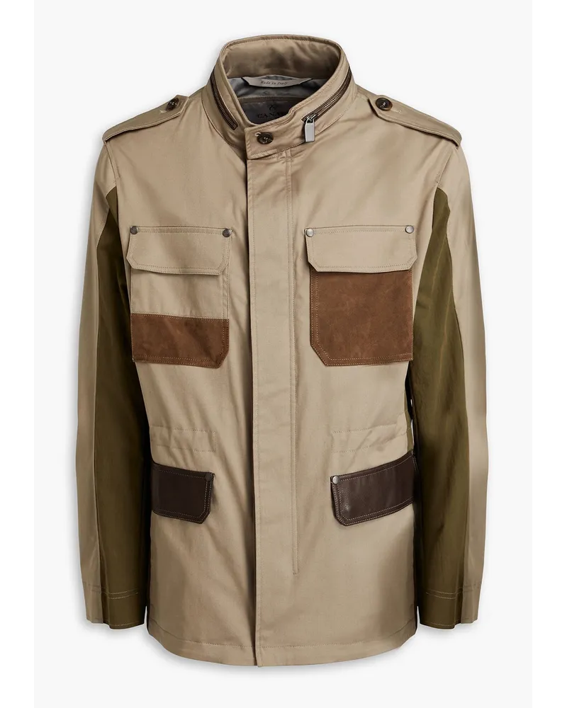 Canali Field Jacket Aus Baumwoll Gabardine Neutral