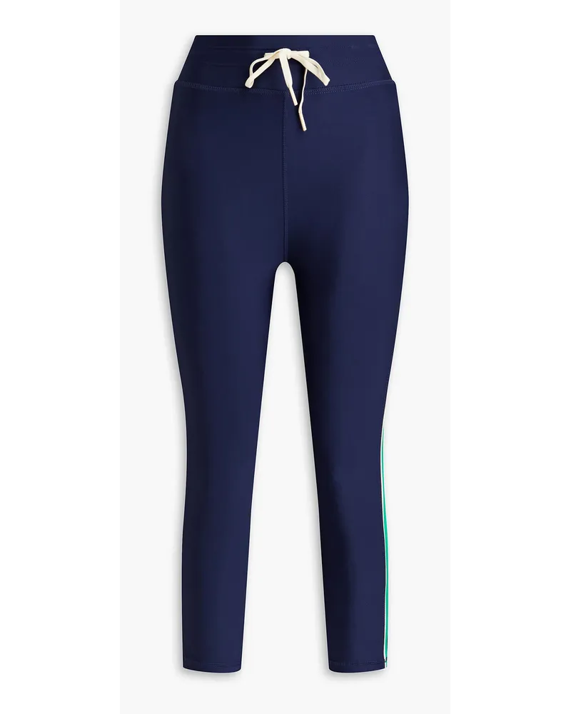 The Upside Kala NYC Cropped Stretch-Leggings mit Streifen Blau