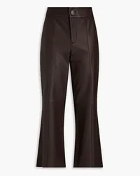 Vince Cropped Kick-flare-Hose aus Leder Braun