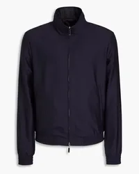 Emporio Armani Jacke aus Twill aus einer Wollmischung mit Nadelstreifen Blau