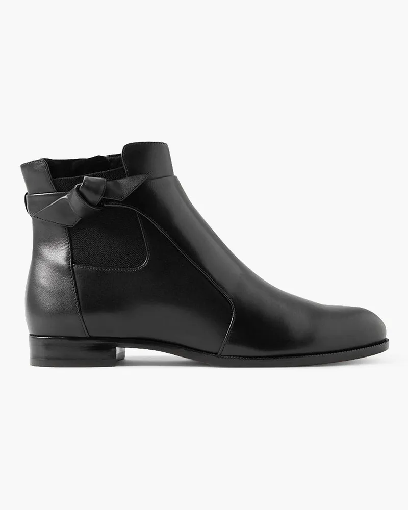 Alexandre Birman Clarita Chelsea Boots aus Leder mit Knoten Schwarz