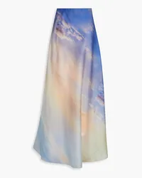 Zimmermann Maxirock aus Seidenorganza mit Print Blau