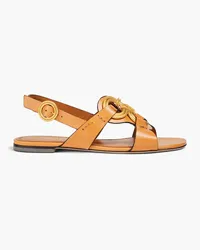 Tory Burch Slingback-Sandalen aus Leder Braun