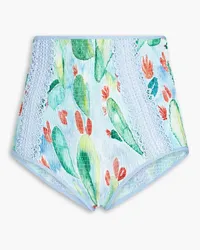 Charo Ruiz Shorts aus einer Baumwollmischung mit Print und Raffung Blau