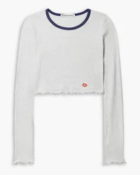 Alexander Wang Cropped Oberteil aus Baumwoll-Jersey Grau