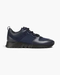 Giorgio Armani Sneakers aus Leder, Veloursleder und Shell Blau