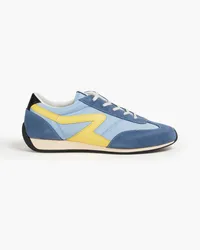 Rag & Bone Retro Runner Sneakers aus Shell, Leder und Veloursleder Blau