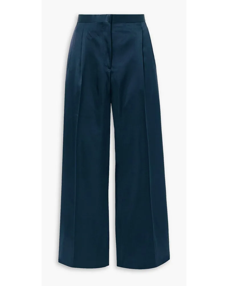 Brioni Hose mit geradem Bein aus glänzendem Seiden-Twill Blau