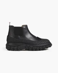 Thom Browne Chelsea-Boots aus Leder mit Gummibesatz Schwarz