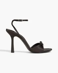 Alexander Wang Dahlia 105 Sandalen aus Satin mit Schleife Schwarz