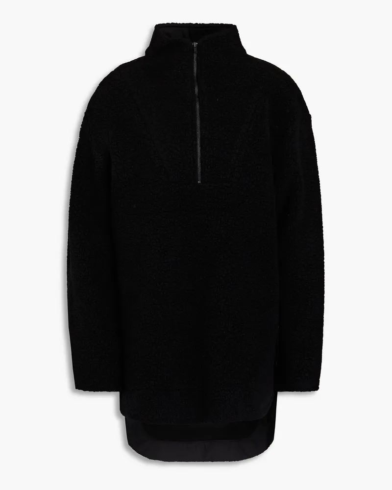 bassike Sweatshirt aus Fleece aus einer Wollmischung mit halblangem Reißverschluss/XS Schwarz