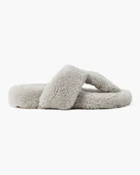 Aquazzura Relax Zehensandalen aus Shearling Grau