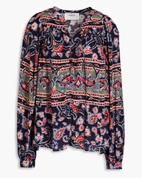 ba&sh Bluse aus Crêpe mit Paisley-Print Blau