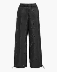 ROTATE Birger Christensen Wattierte Track Pants aus Shell mit Logoprint Schwarz