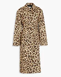 Sandro Trenchcoat aus Baumwoll-Gabardine mit Leopardenprint Animal-print