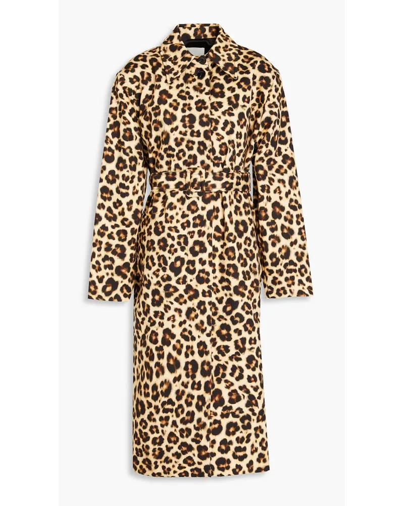 Sandro Trenchcoat aus Baumwoll-Gabardine mit Leopardenprint Animal-print