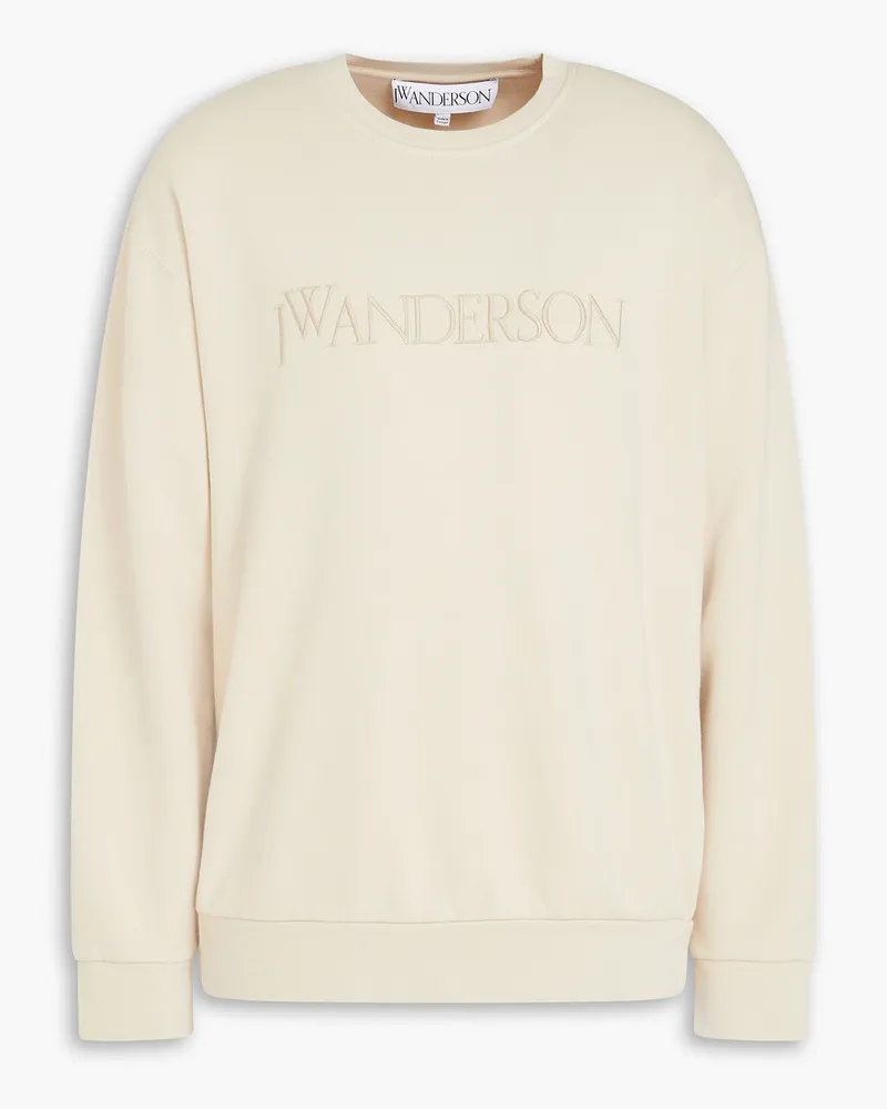 J.W.Anderson Sweatshirt aus Baumwollfleece mit Stickereien Neutral