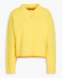 Jacquemus Neve Pullover aus gebürstetem Stretch-Strick aus Polokragen Gelb